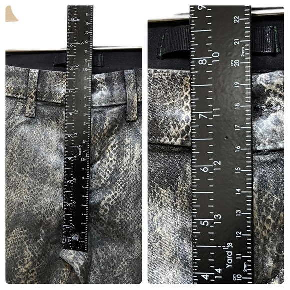 J. Brand Black Golden Snakeskin Coated Legging Jean Size 26 Edgy Club Night Life - Picture 8 of 12